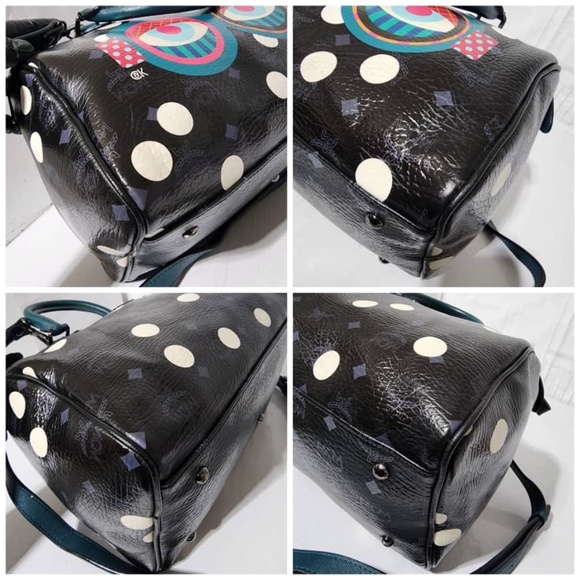 Authentic MCM Craig & Karl Snowdome Boston Bag Black/Green - Picture 11 of 16